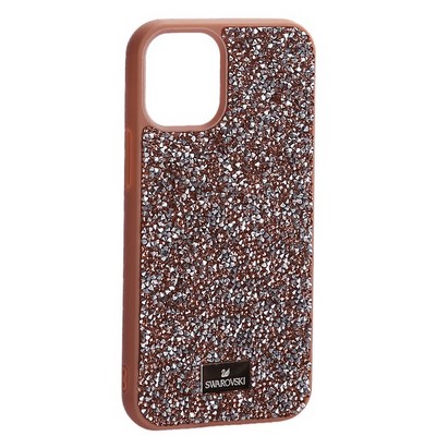 Чехол-накладка силиконовая со стразами SW для iPhone 12 mini (5.4") Светло-коричневый - фото 10600