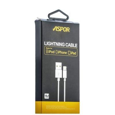 USB дата-кабель Aspor MFI 8-pin Lightning (1.0m) белый - фото 5118