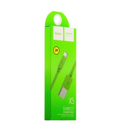 USB дата-кабель Hoco X5 Bamboo USB Type-C (1.0 м) Зеленый - фото 5165
