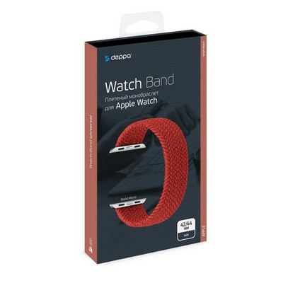 Ремешок нейлоновый Deppa Band Mono D-48113 для Apple Watch 44мм/ 42мм Красный - фото 11573