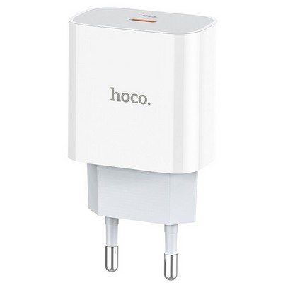 Адаптер питания Hoco C76A Speed source PD+QC 3.0 charger (USB-C: 5V max 3.0A/20Вт) Белый - фото 11623