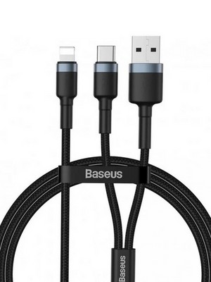 Дата-кабель USB Baseus Cafule cable PD for Type-C (CATKLF-ELG1) (1.2 м) Черный - фото 13587