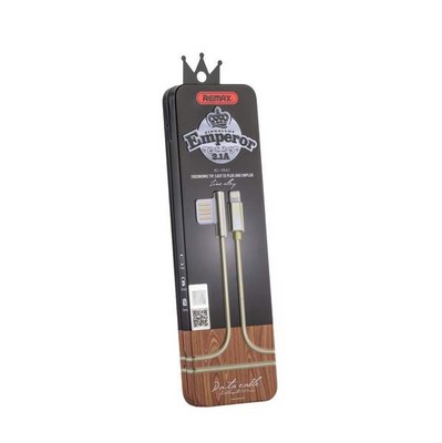 USB дата-кабель Remax Emperor Series Cable (RC-054i) LIGHTNING 2.1A круглый (1.0 м) Золотистый - фото 5269