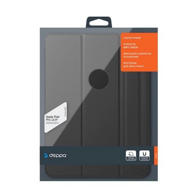 Чехол-подставка Deppa Wallet Onzo Magnet для iPad Pro (12.9") 2020-2021г.г. Soft touch 2.0мм (D-88076) Черный - фото 17454