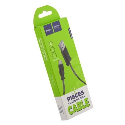 USB дата-кабель Hoco X24 Pisces Lightning (1.2 м) Черный - фото 5356