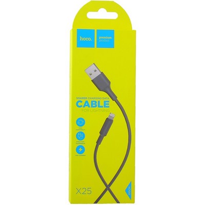 USB дата-кабель Hoco X25 Soarer charging data cable Lightning (1.0 м) Black - фото 5385