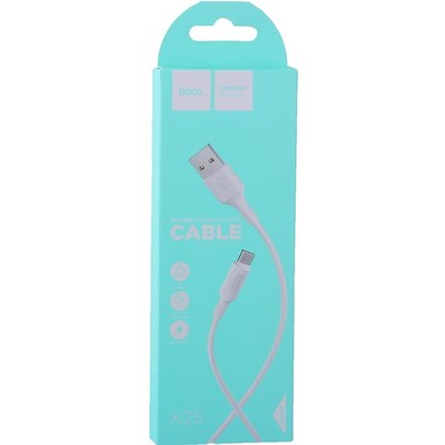 USB дата-кабель Hoco X25 Soarer charging data cable Type-C (1.0 м) White - фото 5390