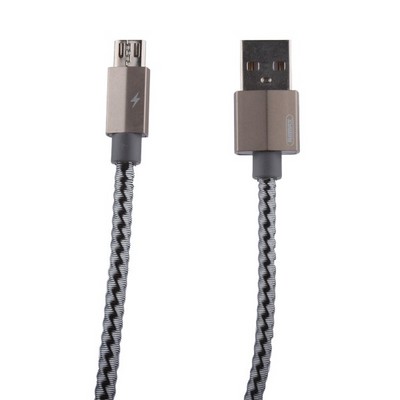 USB дата-кабель Remax Gefon Series Cable (RC-110m) MicroUSB 2.4A круглый (1.0 м) Серебристый - фото 5397
