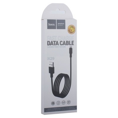 USB дата-кабель Hoco X29 Superior style charging data cable Lightning (1.0 м) Black Черный - фото 5416