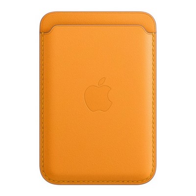 Кожаный чехол-бумажник Apple MagSafe для iPhone, Золотой апельсин - фото 18876