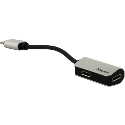 Аудио-переходник Baseus L37 IP Male to iP+iP Female Adapter (2 порта Lightning) CALL37-S1 Серебристый - фото 5437