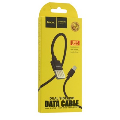 USB дата-кабель Hoco U55 Outstanding charging data cable MicroUSB (1.2 м) Черный - фото 5453