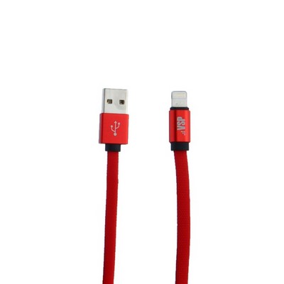 USB дата-кабель BoraSCO B-34450 в нейлоновой оплетке 3A Lightning (1.0 м) Красный - фото 5473
