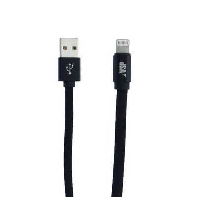USB дата-кабель BoraSCO B-34451 в нейлоновой оплетке 3A Lightning (1.0 м) Черный - фото 5474