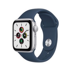 Умные часы Apple Watch SE GPS, 40 мм, алюминий серебристого цвета, спортивный ремешок цвета «синий омут» MKNY3