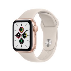 Умные часы Apple Watch SE GPS, 40 мм, алюминий золотого цвета, спортивный ремешок цвета «сияющая звезда» MKQ03