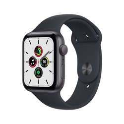 Умные часы Apple Watch SE GPS, 44 мм, алюминий цвета «серый космос», спортивный ремешок цвета «тёмная ночь» MKQ63