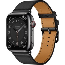 Умные часы Apple Watch Hermes GPS + Cellular, 45mm Space Black Stainless Steel Case with Noir Single Tour MX2R2