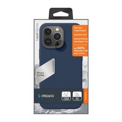 Чехол-накладка силикон Deppa Liquid Silicone Pro Case D-88101 для iPhone 13 Pro (6.1&quot;) Синий графит