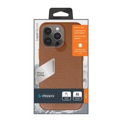 Чехол-накладка кожаная Deppa Leather Case D-88123 для iPhone 13 Pro (6.1&quot;) Коричневый