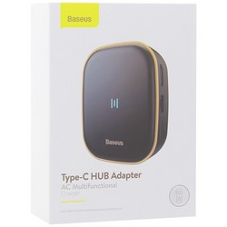 Переходник Baseus Type-C HUB Adapter AC Multifunctional Charger (USB3.0х2+HDMI+SD/TF+RG45) (CAHUB-AU01) Черный