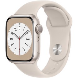Умные часы Apple Watch Series 8, 41 мм, корпус из алюминия цвета «сияющая звезда» MNP63