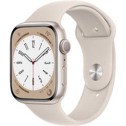 Умные часы Apple Watch Series 8, 45 мм, корпус из алюминия цвета «сияющая звезда» MNP23
