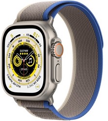 Умные часы Apple Watch Ultra GPS + Cellular, 49 мм, корпус из титана, ремешок Trail Loop синего/серого цвета MNHE3
