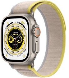 Умные часы Apple Watch Ultra GPS + Cellular, 49 мм, корпус из титана, ремешок Trail Loop желтого/бежевого цвета MNHD3