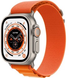 Умные часы Apple Watch Ultra GPS + Cellular, 49 мм, корпус из титана, ремешок Alpine Loop оранжевого цвета MNHA3