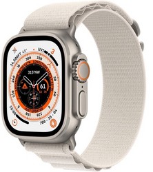Умные часы Apple Watch Ultra GPS + Cellular, 49 мм, корпус из титана, ремешок Alpine Loop цвета «сияющая звезда» MQEY3