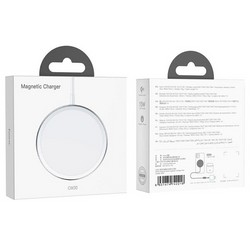 Беспроводное зарядное устройство Hoco Qi Original Series Magnetic MagSafe Charger (CW30) для Apple iPhone 15W Серебристый
