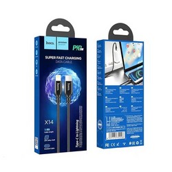USB дата-кабель Hoco X14 Double speed PD charging data cable for Type-C to Lightning (1.0 м) Черный
