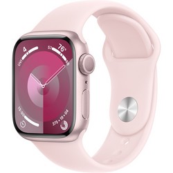 Умные часы Apple Watch Series 9, 41 мм, корпус из алюминия розового цвета, спортивный ремешок нежно-розового цвета