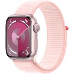 Умные часы Apple Watch Series 9, 41 мм, корпус из алюминия розового цвета, ремешок Sport Loop нежно-розового цвета
