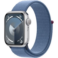 Умные часы Apple Watch Series 9, 41 мм, корпус из алюминия серебристого цвета, ремешок Sport Loop ледяной синий