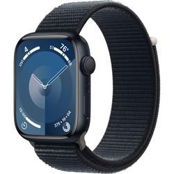 Умные часы Apple Watch Series 9, 45 мм, корпус из алюминия цвета «тёмная ночь», ремешок Sport Loop тёмная ночь