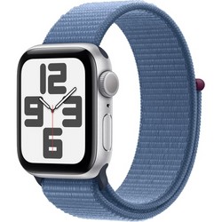 Умные часы Apple Watch SE 2023 GPS, 40 мм, корпус из алюминия серебристого цвета, ремешок Sport Loop цвета грозовой синий