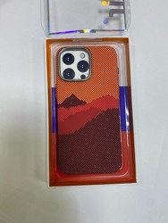 Чехол пластиковый FreeAir magnetic case iPhone 15 Pro (6.1") J-272 карбон оранжевый