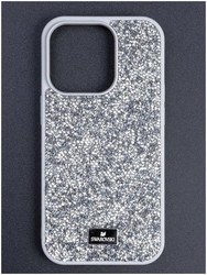Чехол-накладка силиконовая со стразами SW Crystalline для iPhone 15 Pro Max (6.5") Серый