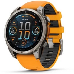 Умные часы Garmin Fenix 8 47mm Amoled Sapphire Titanium Orange 010-02904-11