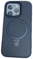 Чехол-накладка карбоновая Root Go Case magnetic для iPhone 16 Pro (6.3") c кольцом Black