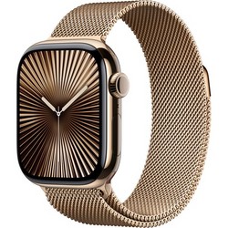 Умные часы Apple Watch Series 10 GPS + Cellular 42mm Gold Titanium Milanese Loop