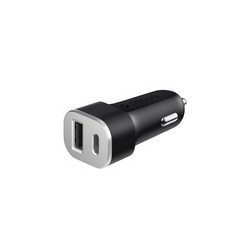 Автомобильное зарядное устройство Deppa Quick Charge 3.0 D-11293 18 Вт (USB + USB Type-C) Черный