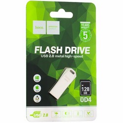 Флеш-накопитель Hoco UD4 Intelligent high-speed Flash Drive metal 128Gb Серебристый