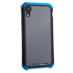 Чехол-накладка противоударный (AL&Glass) для Apple iPhone XR (6.1") G-Solace сине-черный ободок