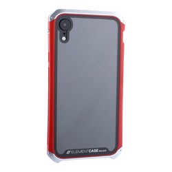 Чехол-накладка противоударный (AL&Glass) для Apple iPhone XR (6.1") G-Solace серебристо-красный ободок