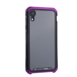 Чехол-накладка противоударный (AL&Glass) для Apple iPhone XR (6.1") G-Solace фиолетово-черный ободок