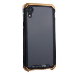 Чехол-накладка противоударный (AL&Glass) для Apple iPhone XR (6.1") G-Solace золотисто-черный ободок