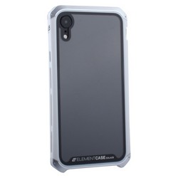 Чехол-накладка противоударный (AL&Glass) для Apple iPhone XR (6.1") G-Solace серебристо-белый ободок